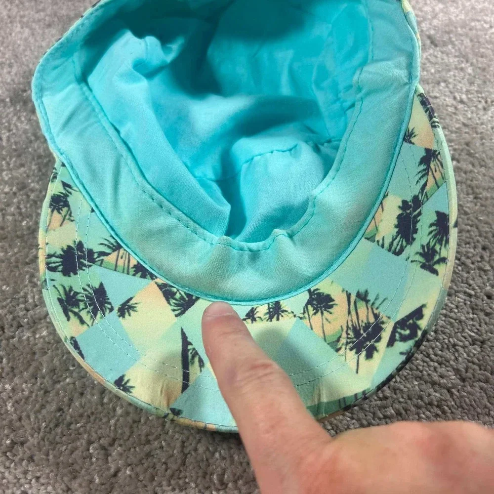Joe Boxer Newsboy Hat Teal Tropical Palm Tree Print Flat Cap OSFM